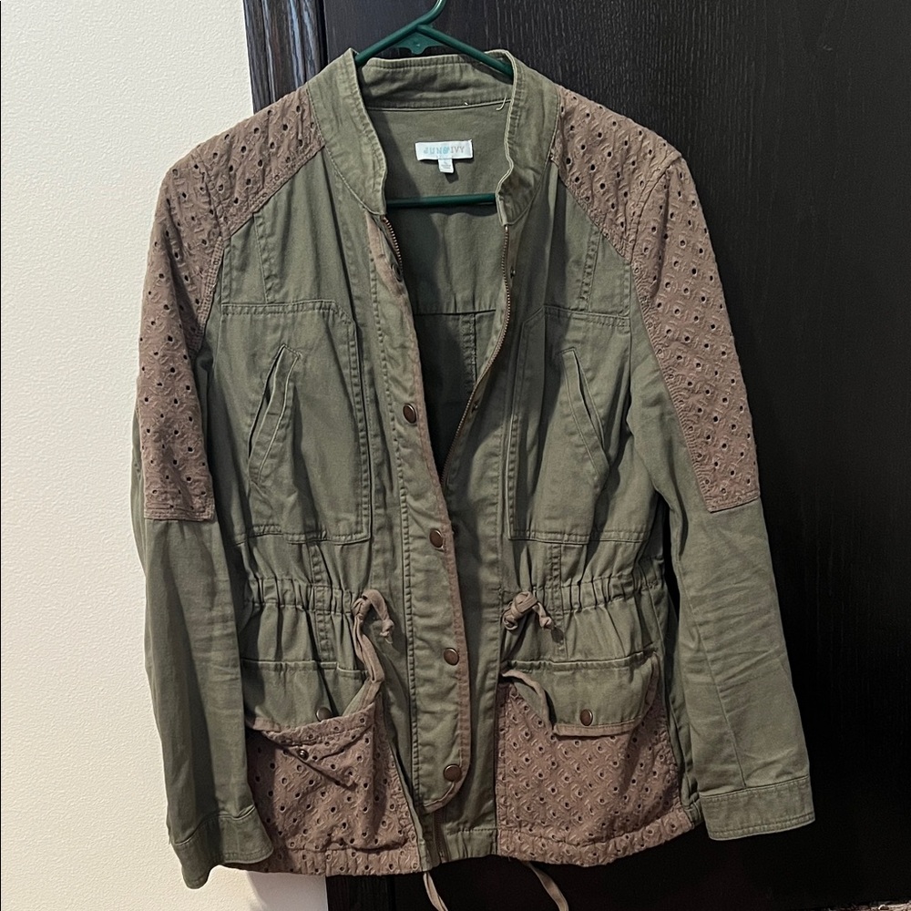 Olive Green Women's Utility-Style Jacket